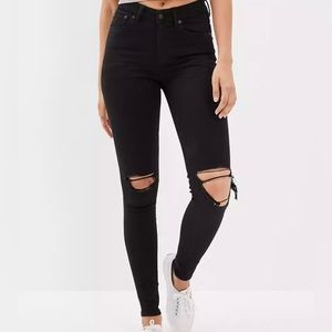 American Eagle black ripped skinny jeans